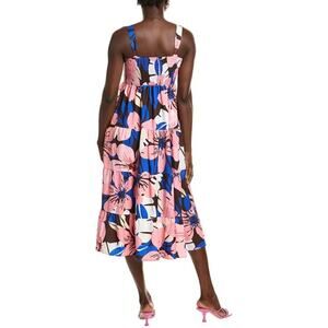 NWT Fashion | XL| Midi Tired Dress Shoulder Bow Floral Floral Hawaiian Sun Dress